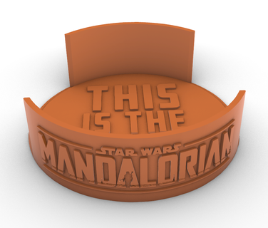 star wars mandalorian drinks coaster holder free grogu 3d print model - Mito3D