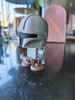 star wars mandalorian springie Gadget the bobble head toy this is way 3d print model - Mito3D