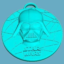 star wars medallón de darth vader la joyería colgante 3d print model - Mito3D