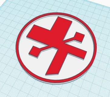 star wars medical logo red sigil symbol mandalorian medic trooper 3d print model - Mito3D