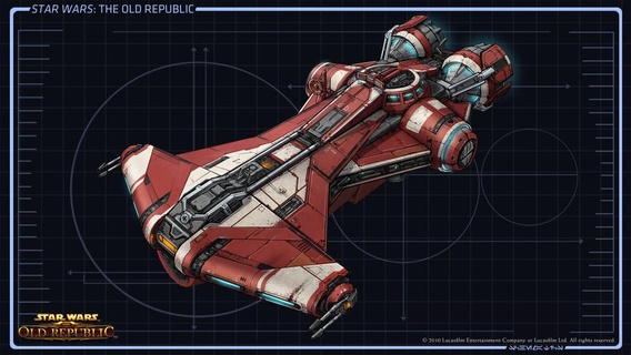 star wars old republic jedi ship vehicles 3d print model - Mito3D