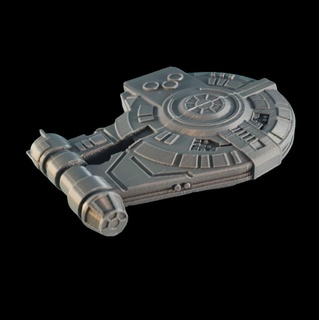 star wars outrider yt-2400 3d model shadows empire starship collector's item highly detailed black yellow color scheme millennium falcon inspired sci-fi spaceship gaming accessory toy art 3d print model - Mito3D