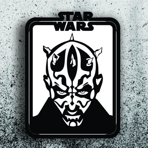 star wars picture - darth maul home tableau frame paint art 2d deco embellishment wall decaration 3D print model - Mito3D