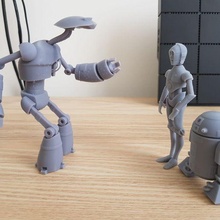 estrella guerras centinela droide droides r2 d2 r2d2 c3po c 3po animado serie juguete Kenner vlix stl impresión retro Clásico 3d print model - Mito3D