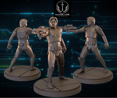 Estrela guerras ruptura han só pré suportado incluído anakin Lucas Vader yoda miniatura 3d print model - Mito3D