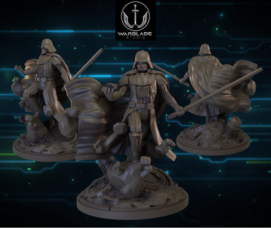 star wars shatterpoint vader presupported included anakin luke yoda miniature 3d print model - Mito3D