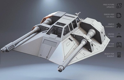 star wars t-47 snowspeeder Art 3d printer resin 3d print model - Mito3D
