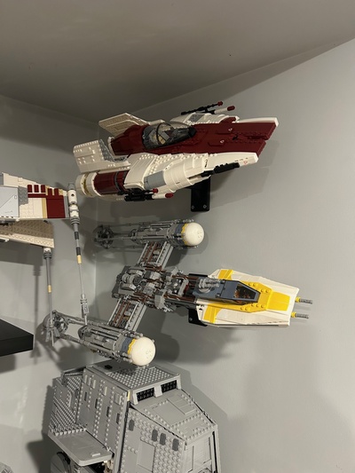 star wars ucs wall mount a-wing y-wing snowspeeder 75275 75181 75144 3d print model - Mito3D