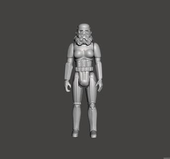 star wars vintage female stormtrooper action figure custom unproduced kenner hasbro 375 1 18 5poa empire sith dark side soldier trooper 3d print model - Mito3D