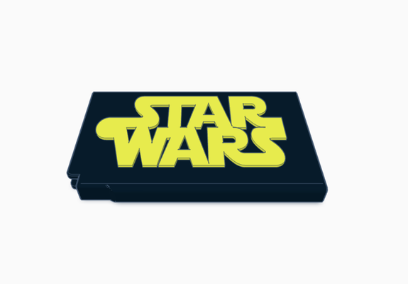 estrela guerras carteira dinheiro ás cartas coberta logotipo nerd 3d print model - Mito3D