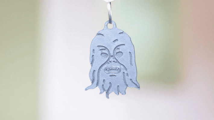 star wars wookie chewbacca keychain starwars han solo keychains easy gift no supports sith return of jedi printable 3dprint cosplay disney lucas key 3d print model - Mito3D