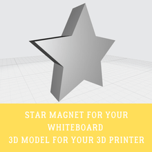 star whiteboard magnet home organization 3d print model - Mito3D