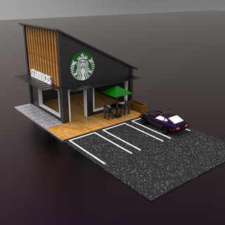 starbucks diorama 1 64 hotwheels garage diecast minigt matchbox inno64 stl coffee fastfood 3d print model - Mito3D