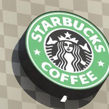 Starbucks logo LED art 3d print model - Mito3D
