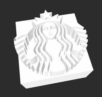 Starbucks logo estante soporte firmar símbolo 3d print model - Mito3D