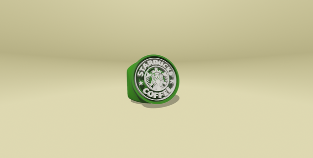 Starbucks logo ri ng 3d print model - Mito3D