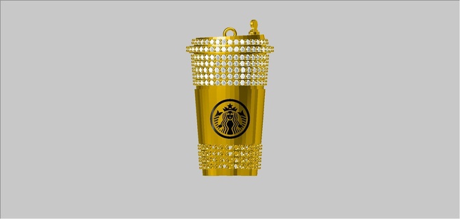 Starbucks pendente collana design 3d print model - Mito3D