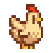 stardew vallée de poulet outil L'impression 3d les jeux vidéo du jeu un la le pixel art pixels porte-clés trousseau clés eric barone concernedape chucklefish poulets 2d 3d print model - Mito3D