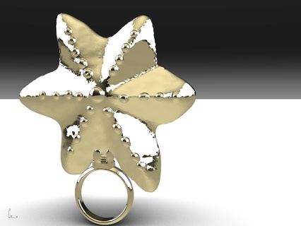 starfish charm pendant gold earring earrings ocean sealife 3d print model - Mito3D