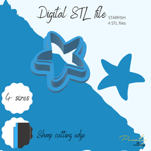 étoile mer argile coupeur stl numérique fichier 3 tailles tranchant biscuit 3d print model - Mito3D