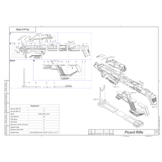 Starfleet phaseur fusil étoile randonnée Picard imprimable 3d modèle stl + goujat paquet commercial utilisation 3d print model - Mito3D