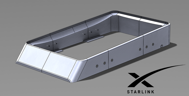 starlink flat mount socket rectangular dishy mcflatface computer 3d print model - Mito3D