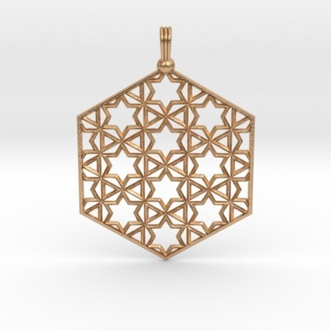 starry hexapendant jewelry pendant pendulous 3D print model - Mito3D