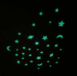 stellato notte bambino luce Luna glow in the dark stelle pianeti 3d print model - Mito3D