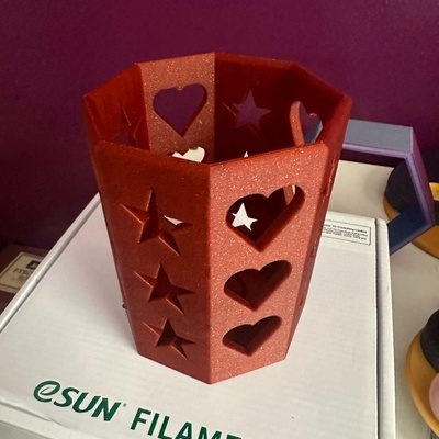 stars hearts tea light holder lights 3d print model - Mito3D