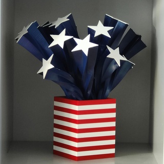 Sterne Protokoll us Flagge Skulptur Dekoration USA Streifen Star gesprenkelt Banner 4th Juli Feier 3d print model - Mito3D