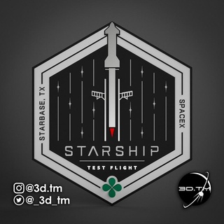starship - flight test mission patch spacex starship rocket space spaceflight aerospace patch mission multicolour  3d print model - Mito3D