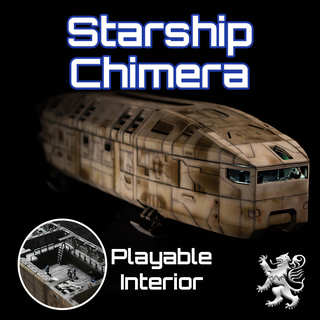 starship chimera star space terrain miniature danger future scifi sci-fi science fiction tabletop fdm trek 2nd dynasty 28mm 3d print model - Mito3D
