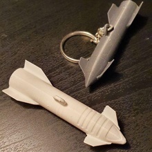 starship key chain prototype + crew version gadget nasa ring space spacex rocket march 3d print model - Mito3D