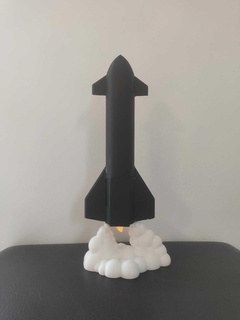 starship rocket candle holder space fly decoration style astronomy sky take-off 3d print model - Mito3D