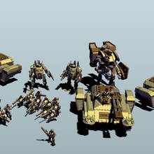 start collecting space communist human auxiliary game 40k infantry vehicle tank mech mecha character miniature grimdark sci-fi tau industrial futuristic model kit imperial guard gue'vesa battlesuit army knight 3d print model - Mito3D