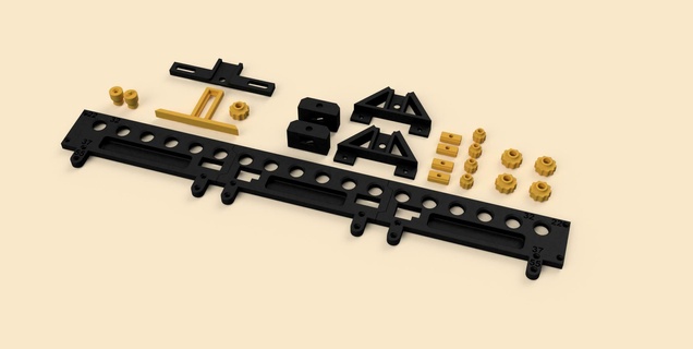 iniciante kit gabinete construção festool Bosch gabarito estante roteador serra PIN orifício linha paralelo guia parafuso dedo 3d print model - Mito3D