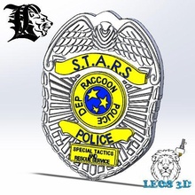starts residual evil 2 police badge chris readfiel albert wesker leos3d 3d print model - Mito3D
