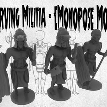 starving militia - monopose models game fantasy miniatures wargaming wargames 28mm grimdark monster creature toy 3d print model - Mito3D