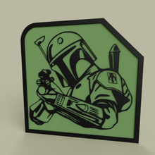 starwars boba fett art 2dart 2d wall painting science fiction star wars 3d print model - Mito3D