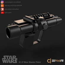 starwars ec-17 biker blaster replica 11 fanart prop game stormtrooper pistol gun decoration logo gamer cosplay 3d print model - Mito3D