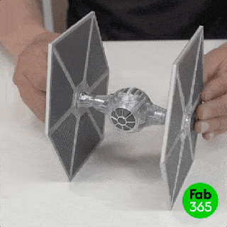 starwars tie fighter space ship foldable 3d print model - Mito3D