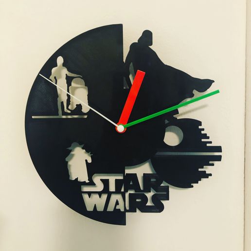 guerra Galaxias pared reloj estrella guerras mural Arte Jedi yoda 3D print model - Mito3D