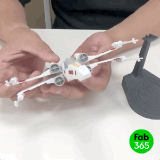 Guerra Estrelas x wing espaço nave espacial dobrável 3d print model - Mito3D