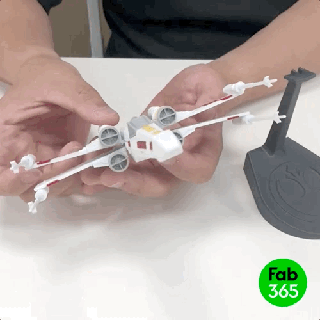 guerra Galaxias x wing espacio astronave plegable 3d print model - Mito3D