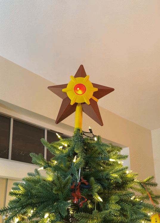 staryu Noël arbre topper LED l'intérieur Accueil maison Pokémon étoile mignonne lumière décor 3D print model - Mito3D