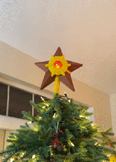 staryu christmas tree topper led inside Home pokemon star cute light decor 3d print model - Mito3D