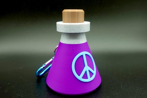 stash potion + keychain peace sign 3d print model - Mito3D