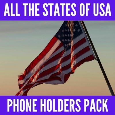 states of usa - phone holders pack united america holder cellphone stand souvenir gift york california texas florida american country map usd 3d print model - Mito3D