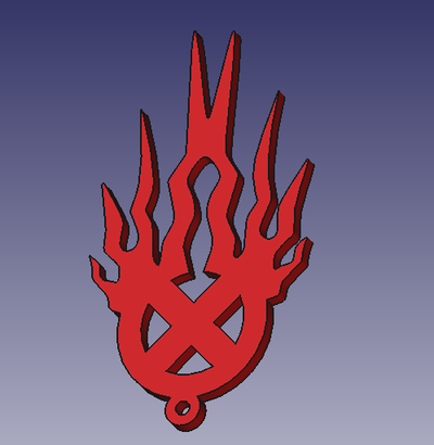 static-x keychain metal wayne xer0 logo symbol 3d print model - Mito3D