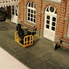 station bench ho 1/87 1:87 scale model accessory train traveller 3d print model - Mito3D
